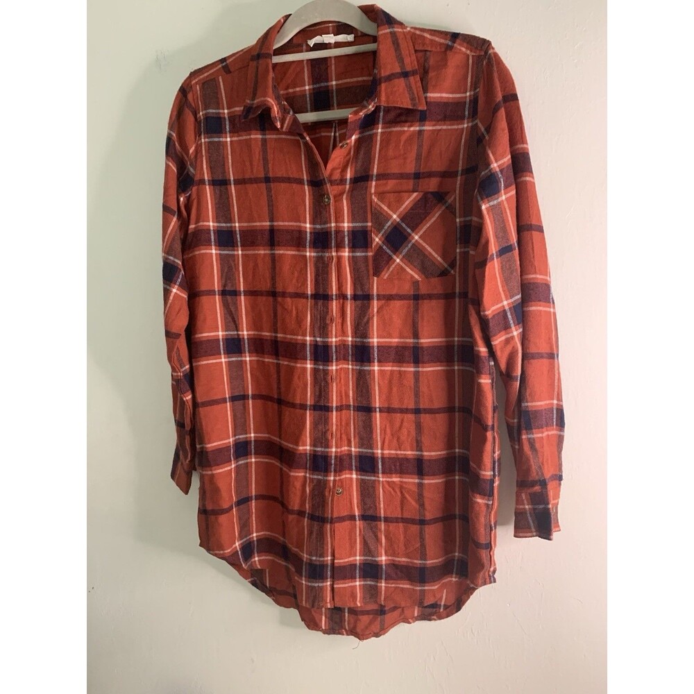Hippie Rose Womens Red Plaid Flannel Button Shirt Sz XS 1W30284 Western Cozy